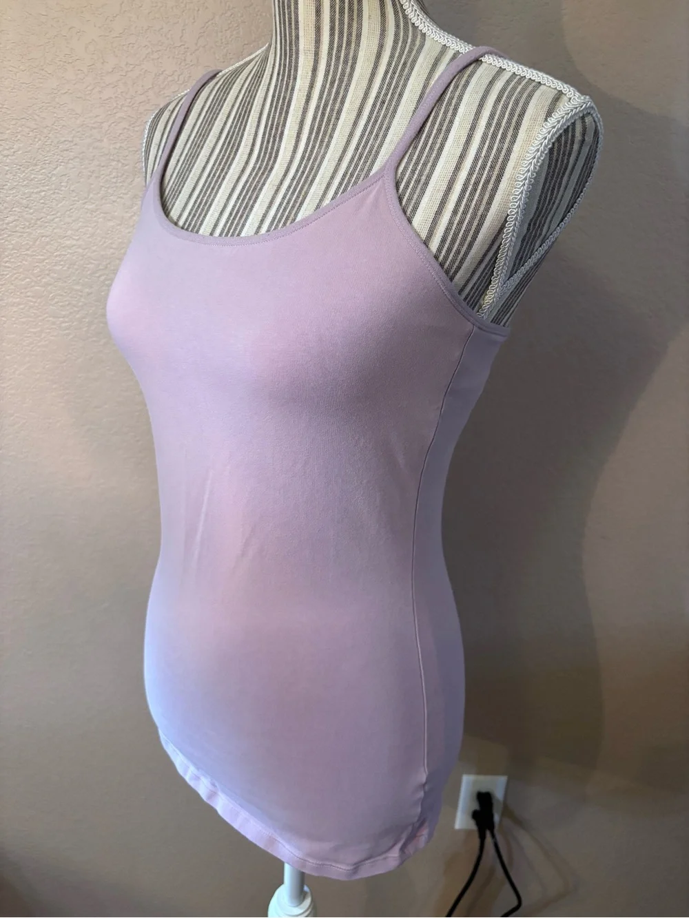 Express Camisole Medium Lilac Purple Adjustable Spaghetti Straps Cotton Stretch